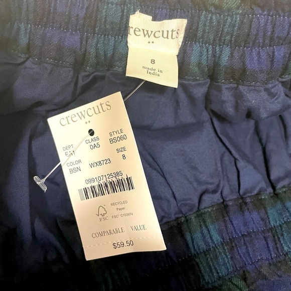 NWT J. Crew Crewcuts Girls Navy and Green Plaid Tiered Skirt Size 8 - Picture 7 of 7